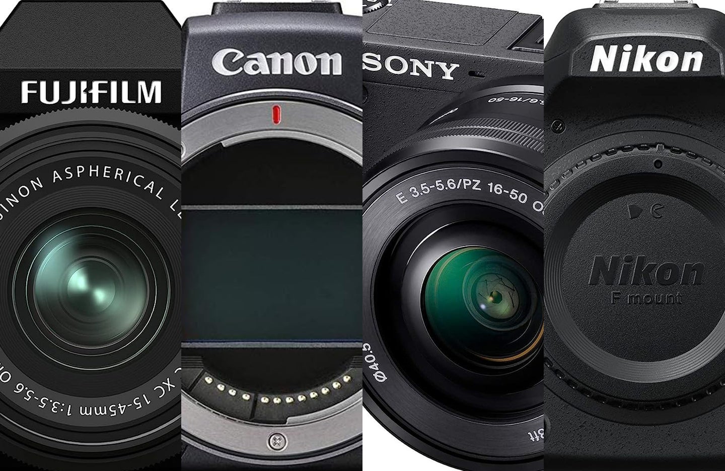 Four cameras under $1,000 sliced together