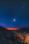 planetary alignment over mauna kea hawaii