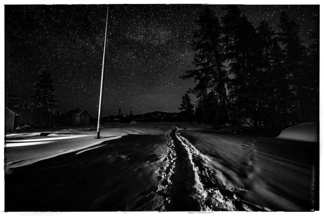 winter night sky with stars