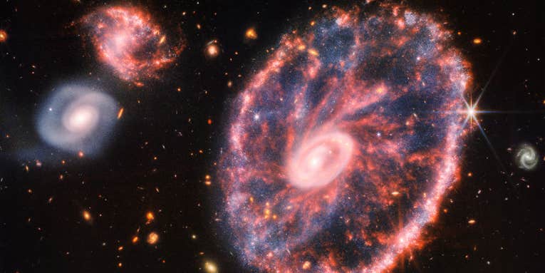 Cosmic cartwheels: Webb captures the chaos of a galactic collision