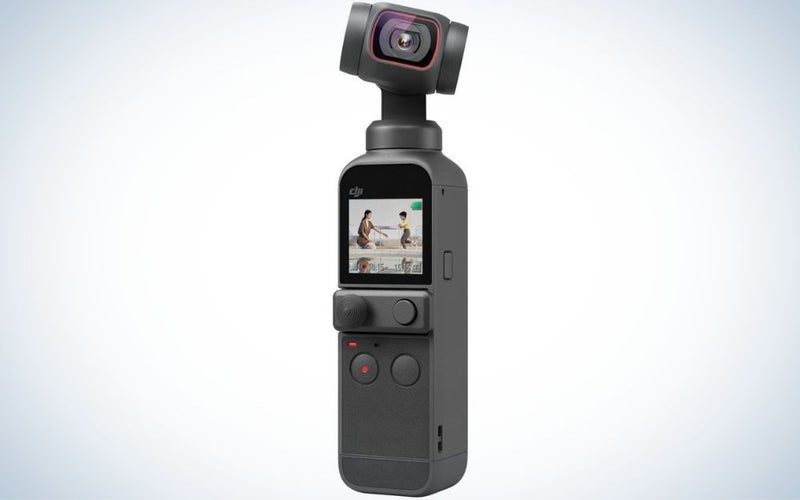 DJI Pocket 2 is the best video camera for sports with built-in stabilization.