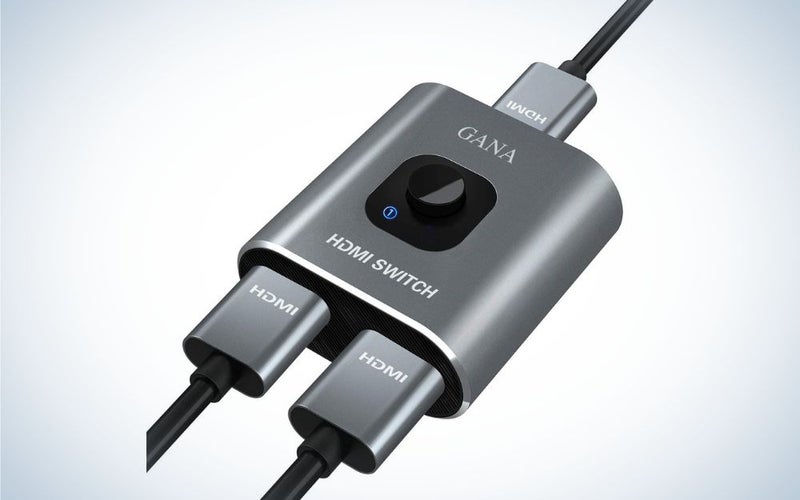 Gana HDMI 2 in 1 Switcher is the best budget HDMI splitter for dual monitors.