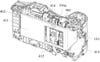 Canonâs passive cooling system. The L-shaped block with square cutout wrapping from behind the camera into the handgrip is the magnetic cooling system.