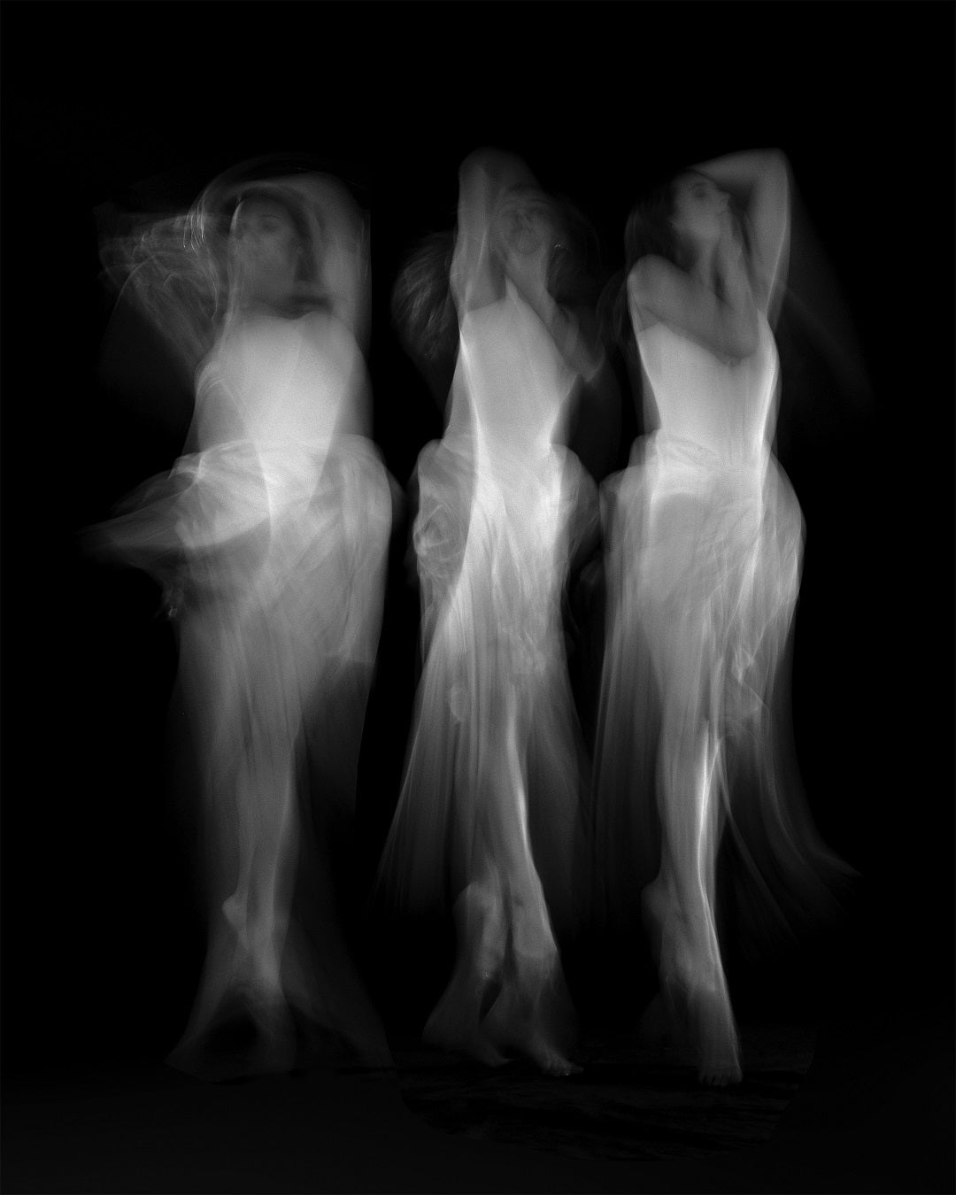 borrão de movimento de dançarinos de prêmio de foto preto e branco