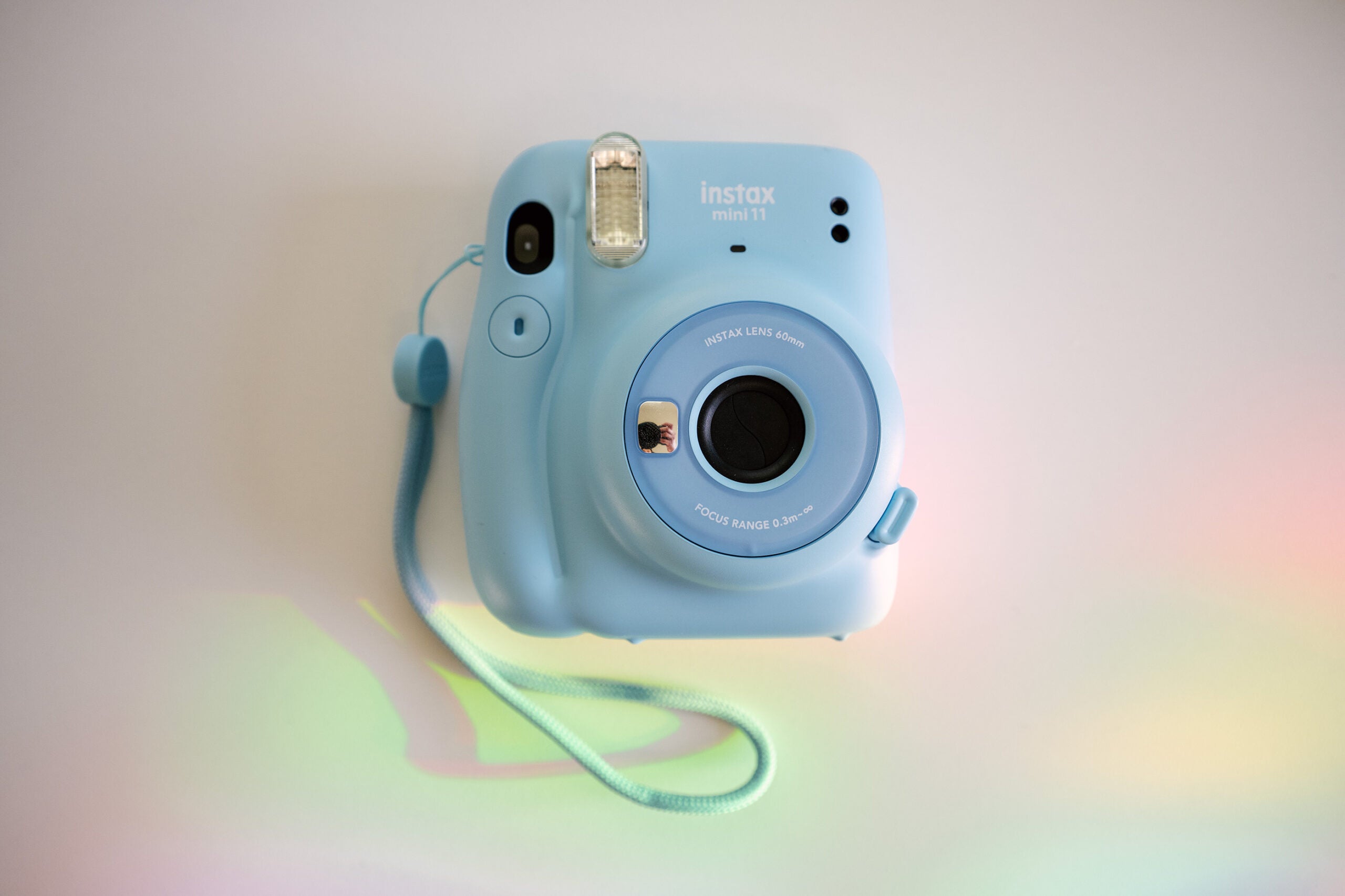 Fujifilm instant camera in blue