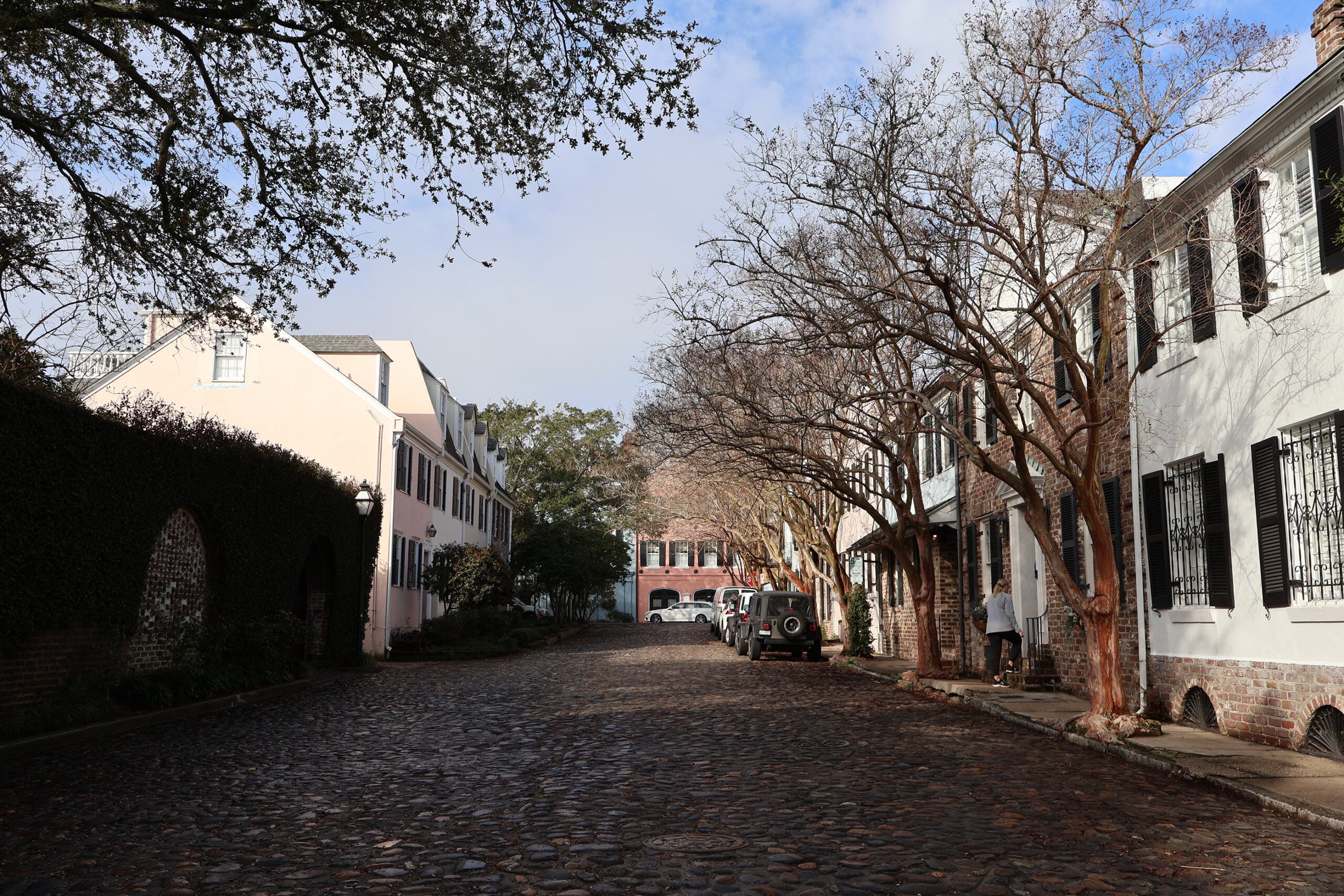 A cobblestone street in Charleston, South Carolina