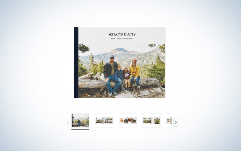 Shutterfly photo book design screen