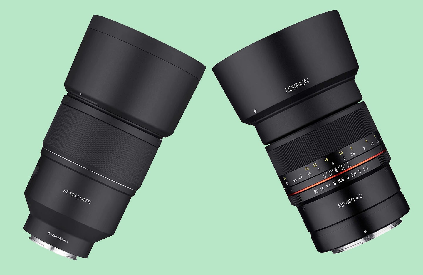 Rokinon 85mm for Nikon and 135mm for Sony