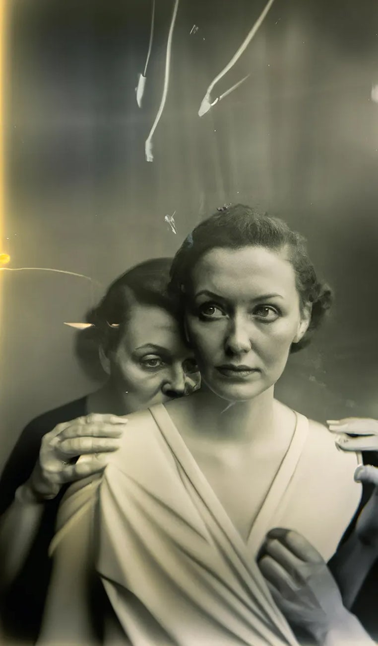 A tintype like image with two women