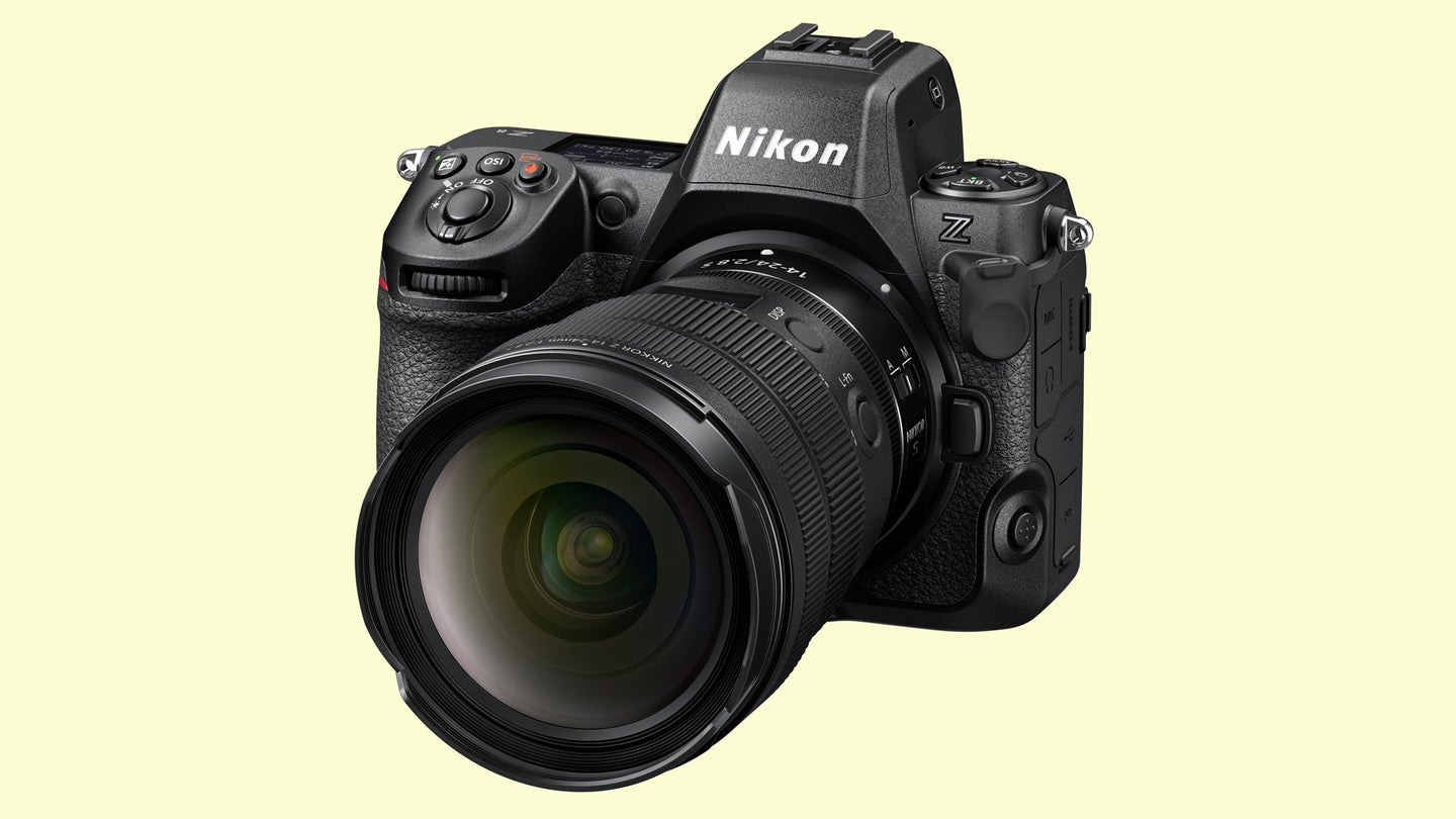 Nikon Z8 camera with a lens on from an angle