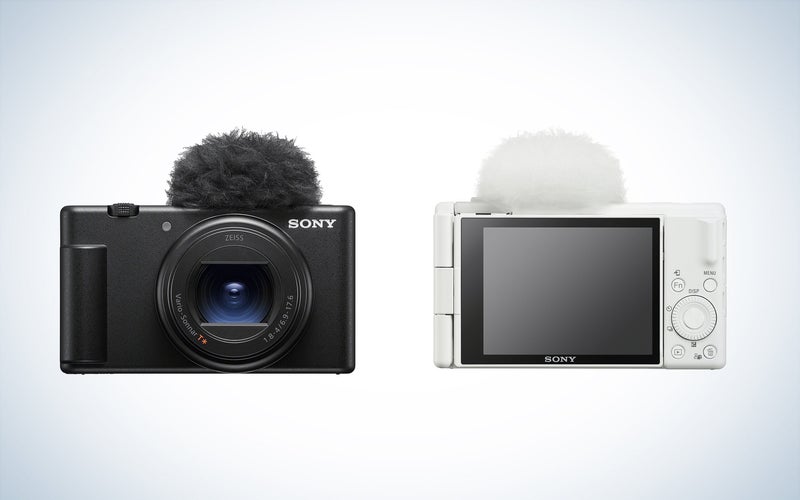 Sony ZV-1 II in white and black on a white background
