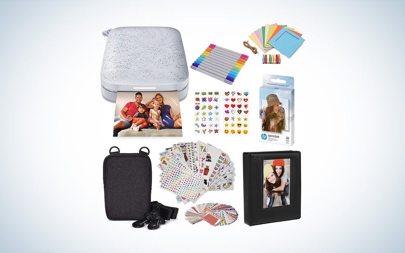 HP Sprocket Portable 2x3 Instant Color Photo Printer (Luna Pearl) Starter Bundle