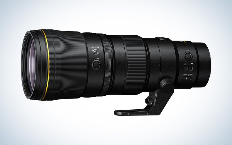 Nikon NIKKOR Z 600mm f/6.3 VR S Lens against a white background