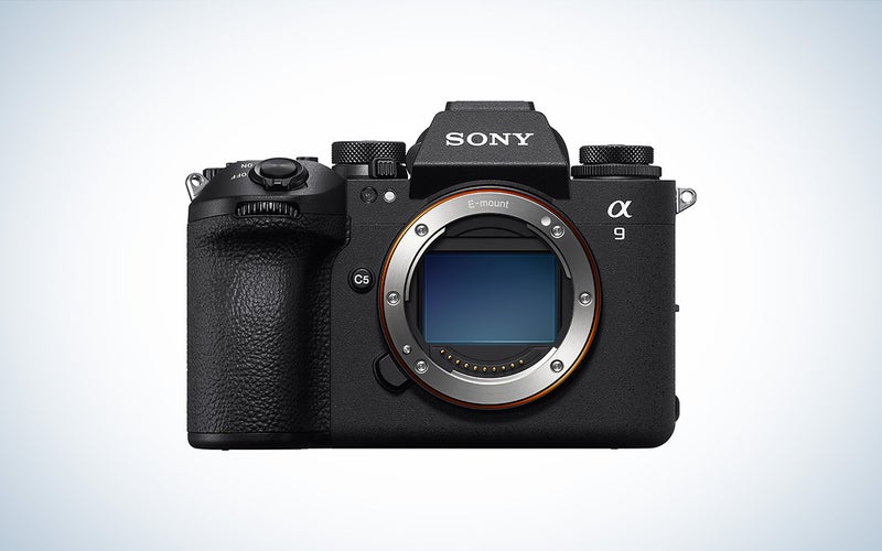 The Sony a9 III is placed against a white background with a gray gradient.